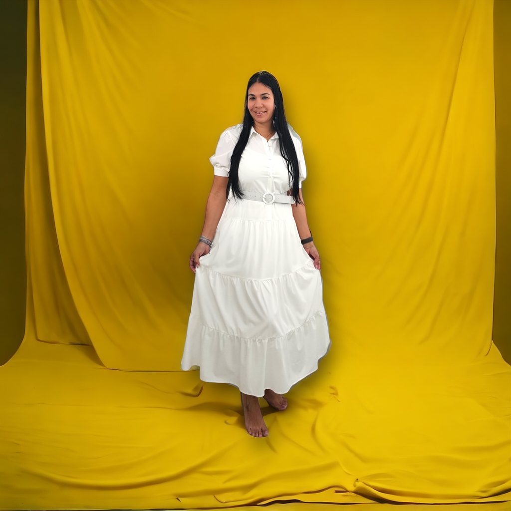 Traje largo Botones y Correa