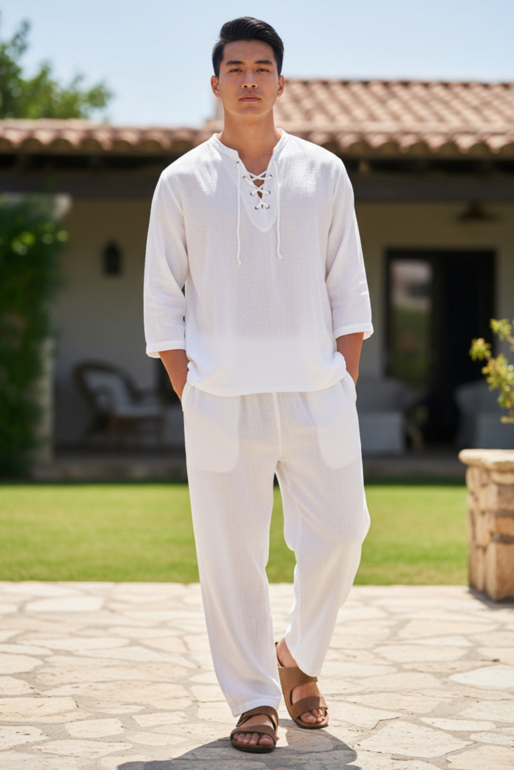 Set Hombre manga larga y cordón.