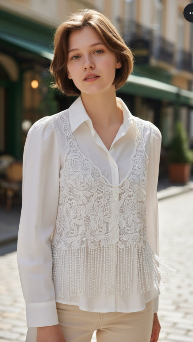 Camisa con botones, manga larga