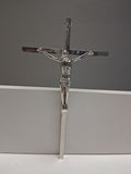 Crucifijo 7" metal plateado